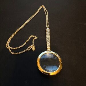 Vintage Joan Rivers Gold Magnifying Glass Pendant